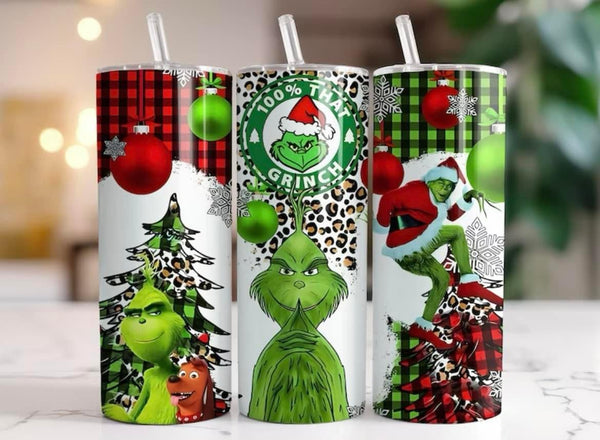 20oz Grinch Inspired Tumbler