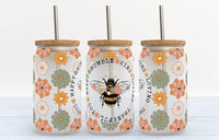 Happy Humble Kind Bee Glass Can Tumbler