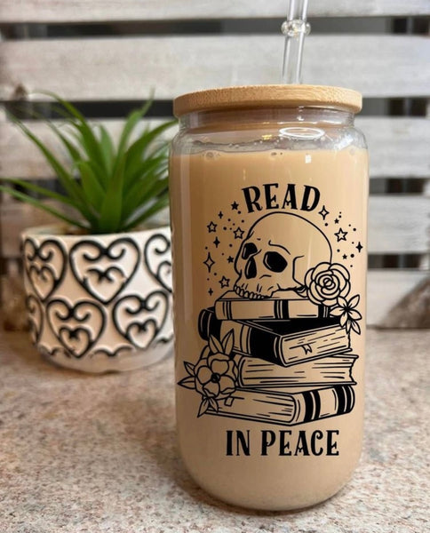 Read In Peace Glass Can Tumbler