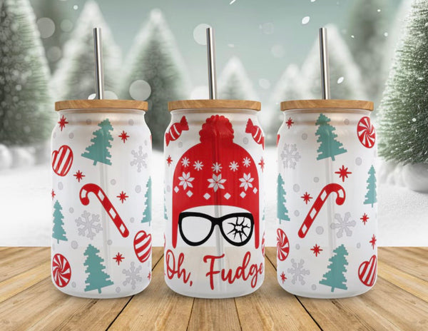 16oz Oh Fudge Glass Can Tumbler